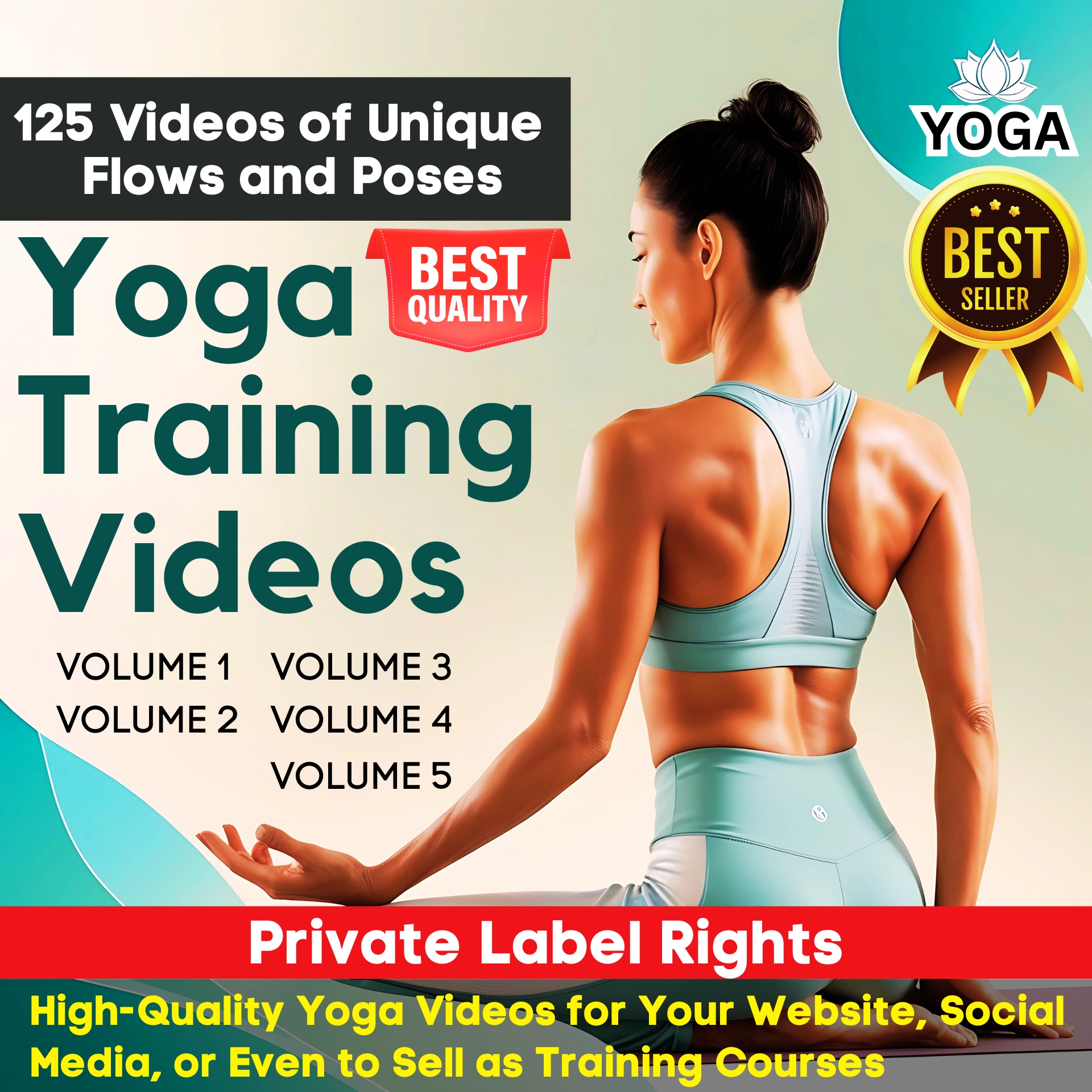 Yoga Training Videos - Vol 1 to Vol 5 - PLR (Video Training)